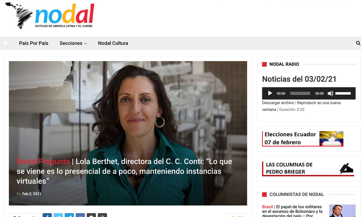 Lola Berthet, directora del C. C. Conti: “Lo que se viene es lo presencial de a poco, manteniendo instancias virtuales”