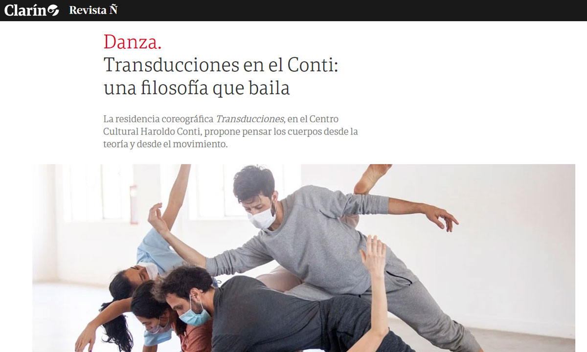 Danza.
Transducciones en el Conti: una filosofía que baila