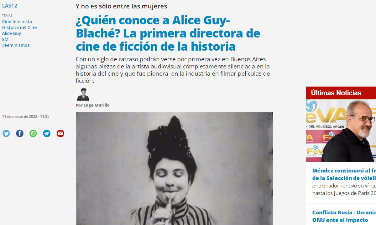 ¿Quién conoce a Alice Guy-Blaché? La primera directora de cine de ficción de la historia