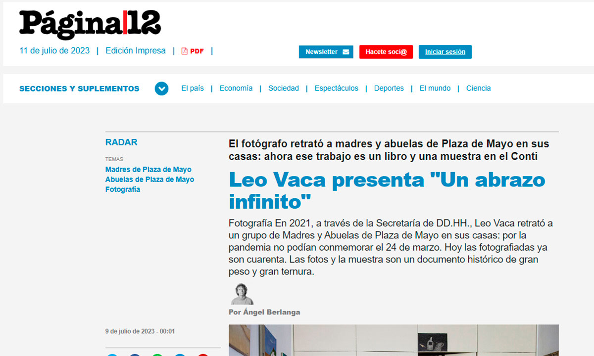 Leo Vaca presenta "Un abrazo infinito" en el Conti