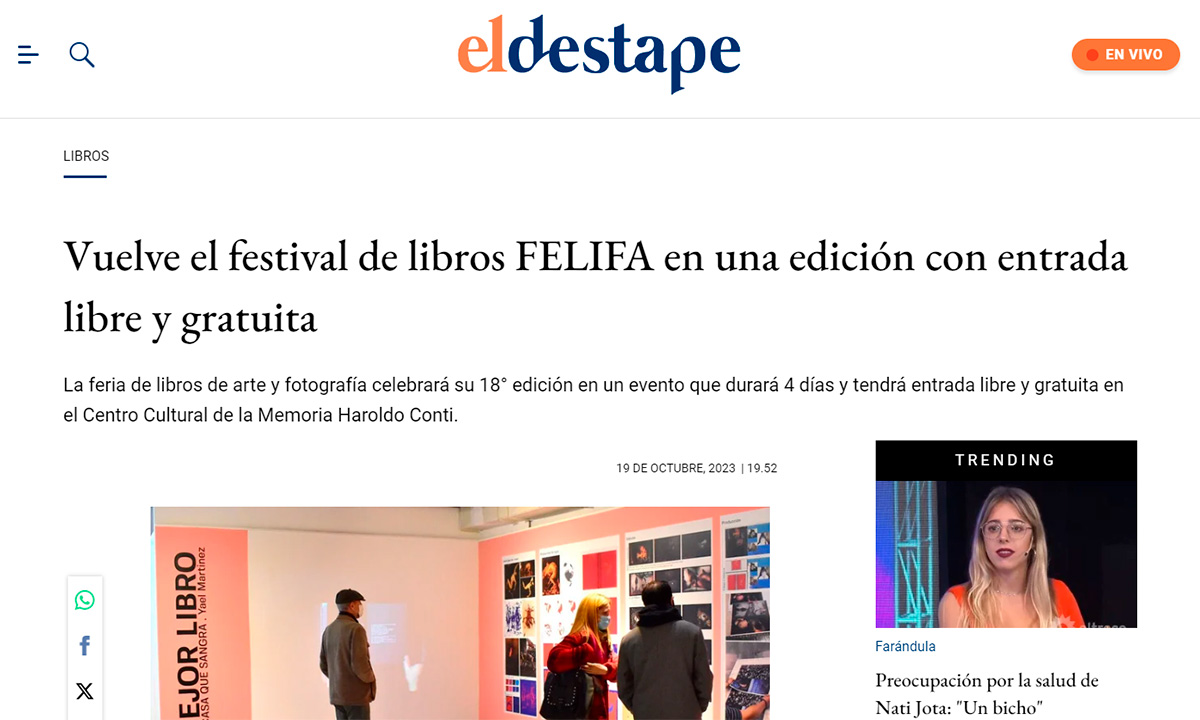 Vuelve el festival de libros FELIFA en una edición con entrada libre y gratuita
