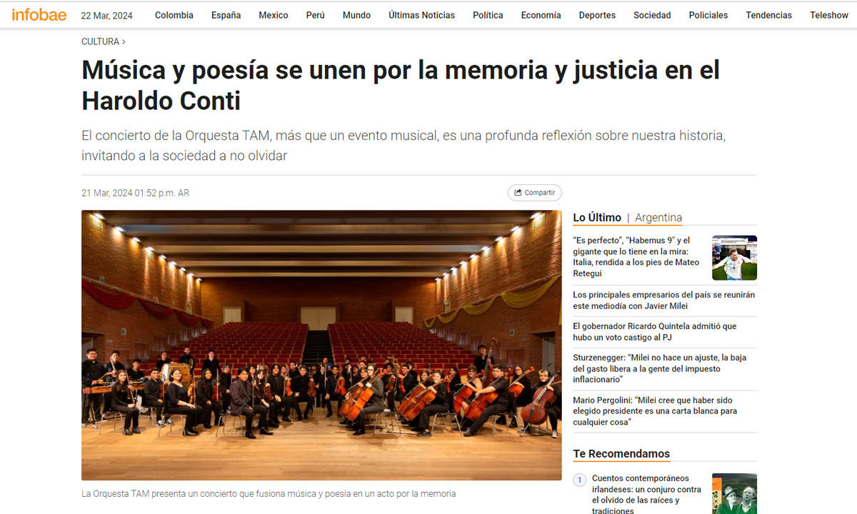 Música y poesía se unen por la memoria y justicia en el Haroldo Conti